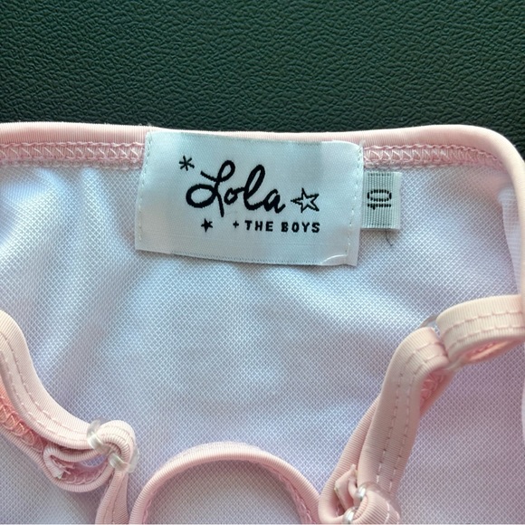 Lola + The Boys Pink Strawberry Print Swimsuit with Bow - Picture 4 of 5